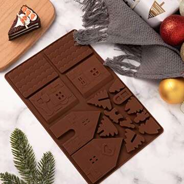 Whaline Christmas Gingerbread House Silicone Baking Molds