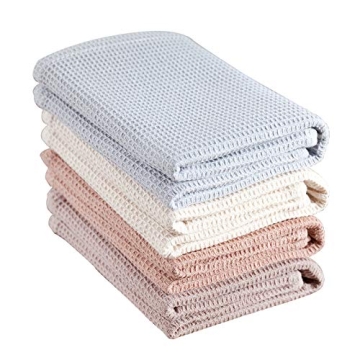 PY HOME & SPORTS Dish Towel Set - 100% Cotton Waffle Weave Kitchen Towels 4 Pieces, Super Absorbent ...