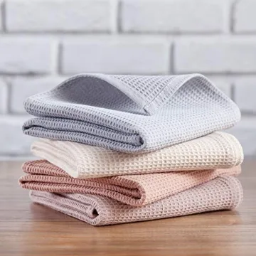 PY HOME & SPORTS 100% Cotton Waffle Kitchen Towel Set