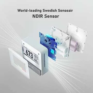 INKBIRD Portable CO2 Detector with Bluetooth, Smart Indoor Air Quality Monitor, can detects CO2, Tem...