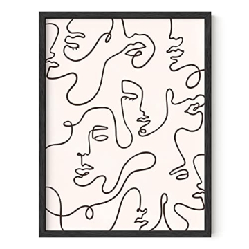 HAUS AND HUES Minimalist Line Art Poster Print - Modern Wall Decor for Bedroom