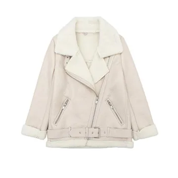 LY VAREY LIN Women's Faux Shearling Moto Jacket - Warm & Stylish Winter Wear