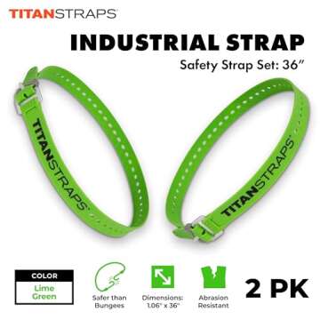 Titan Industrial Straps – Strong & Simple Tie-Downs for Construction (Welders, DIY Home) & 1st Res...
