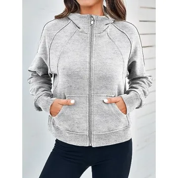 Stylish Fisoew Women's Zip Up Sweatshirt for All Seasons