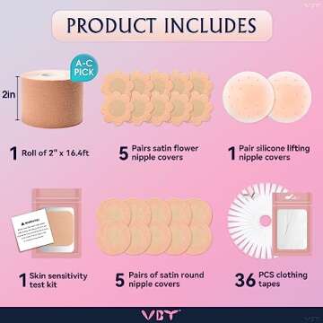 VBT Boob Tape - Ultimate Breast Support Kit for All Sizes