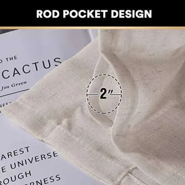 PrinceDeco Elegant Light Filtering Linen Curtains Set