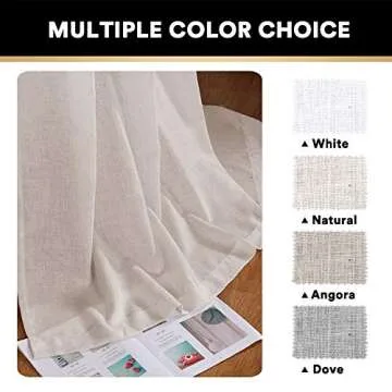 PrinceDeco Elegant Light Filtering Linen Curtains Set