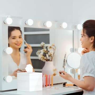 FEMELI Tissue Box Cover,Square Acrylic Tissues Paper Holder for Bathroom Bedroom Office,White