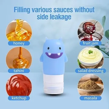 Timiuu 2oz Squeeze Salad Dressing Bottles - Portable & Leak-proof