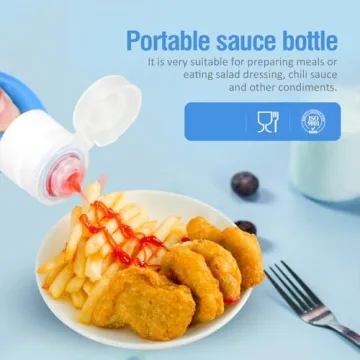 Timiuu 2oz Squeeze Salad Dressing Bottles - Portable & Leak-proof