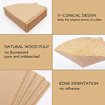 BYKITCHEN Small Coffee Filters, Size 01, Set of 200, Disposable Cone Coffee Filters Paper, Natural Paper Filters for Pour Over Coffee Dripper and Coffee Maker (1-2 Cup)