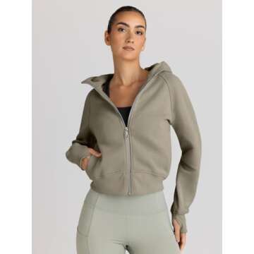 Trendy Queen Womens Zip Up Hoodies Jackets Cropped Sweatshirts Fleece Fall Outfits Casual Comfy Y2k ...