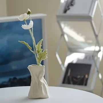 Crinkle Paper Bag Ceramic Vase for Modern Decor