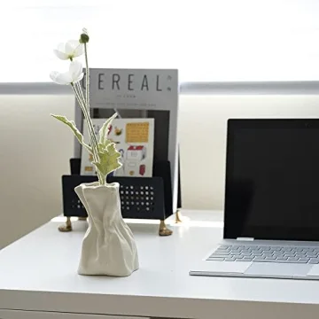 Crinkle Paper Bag Ceramic Vase for Modern Decor