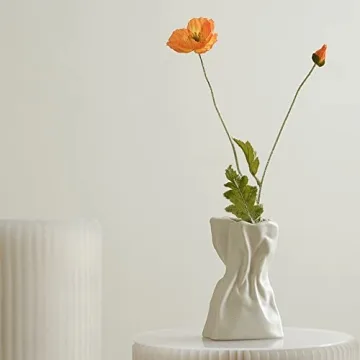 Crinkle Paper Bag Ceramic Vase for Modern Decor