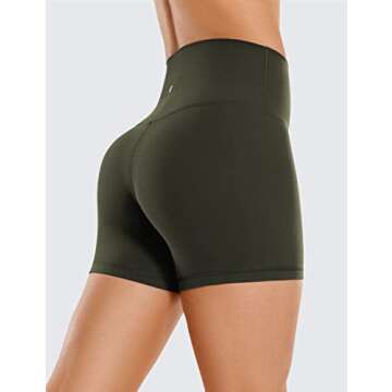 CRZ YOGA Womens Butterluxe Biker Shorts 4'' - High Waisted Booty Workout Volleyball Yoga Spandex Oli...