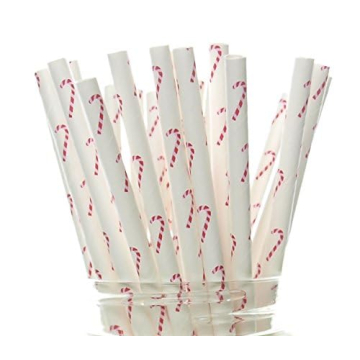 Candy Cane Straws Pack of 25 - Christmas Party Supplies