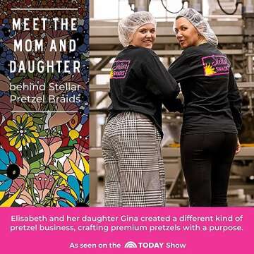 Stellar Pretzel Braids, Maui Monk Sweet Onion, 6 Large Snack Bags (5 oz each) Vegan Rods, Twists, Sticks