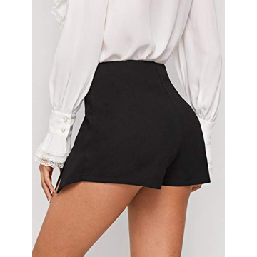 WDIRARA Women's Elegant Summer Split Front Skirt Shorts