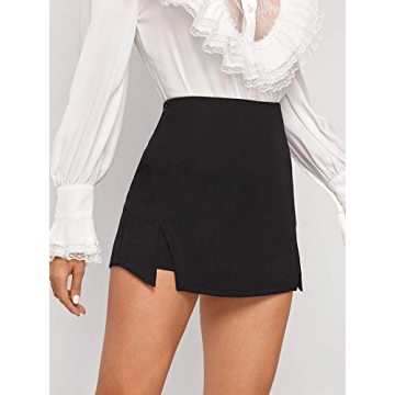 WDIRARA Women's Elegant Summer Split Front Skirt Shorts