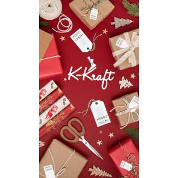 Classic Kraft Wrapping Paper Set – 3 Rolls + Red Baker’s Twine | Durable Brown Christmas Gift Wrap | 102.5 sq ft for Holiday Wrapping, Birthdays, Crafts & More | Festive Parcel Paper with Red String
