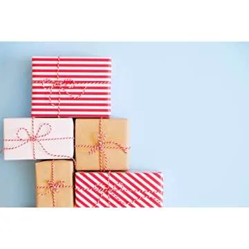 Classic Kraft Wrapping Paper Set – 3 Rolls + Red Baker’s Twine | Durable Brown Christmas Gift Wrap | 102.5 sq ft for Holiday Wrapping, Birthdays, Crafts & More | Festive Parcel Paper with Red String