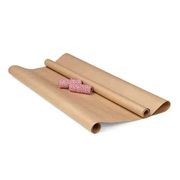 Classic Kraft Wrapping Paper Set – 3 Rolls + Red Baker’s Twine | Durable Brown Christmas Gift Wrap | 102.5 sq ft for Holiday Wrapping, Birthdays, Crafts & More | Festive Parcel Paper with Red String