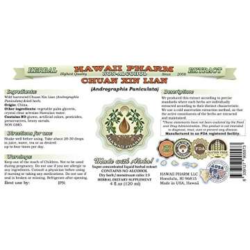 Chuan Xin Lian Alcohol-Free Liquid Extract, Chuan Xin Lian, Andrographis (Andrographis Paniculata) H...