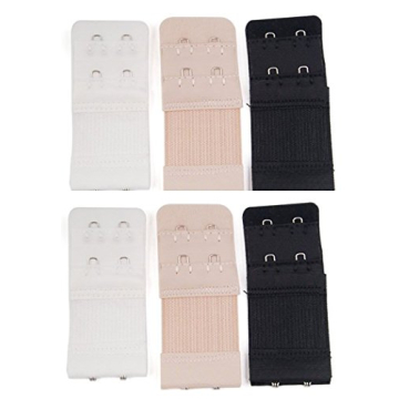 6pcs Women Ladies Soft Comfortable Back Bra 2x 2 Hooks Band Extension Strap Extender