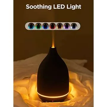 InnoGear Oil Diffuser, 150ML Ceramic Diffuser for Essential Oils Handcrafted Aromatherapy Diffuser Ultrasonic Cool Mist Humidifier with 2 Mist Modes Waterless Auto Off for Room Office, Black