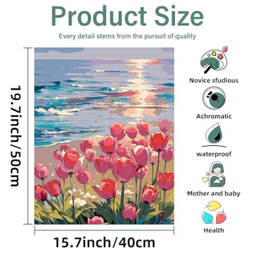 Aestalrcus Flower Paint by Numbers Kit for Creative Fun