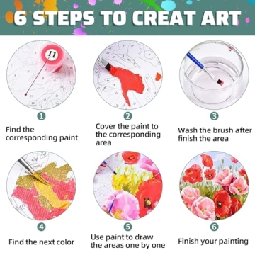 Aestalrcus Flower Paint by Numbers Kit for Creative Fun