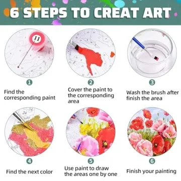 Aestalrcus Flower Paint by Numbers Kit for Creative Fun