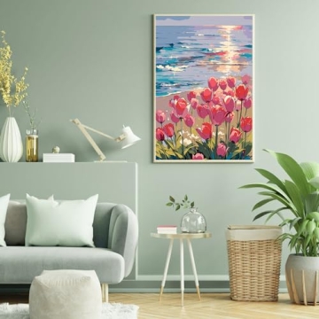 Aestalrcus Flower Paint by Numbers Kit for Creative Fun