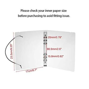 BLUECELL 2pcs A5 Translucent Plastic Durable 6-Rings Binder Protector Cover for DIY Scrapbook