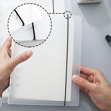 BLUECELL A5 Translucent 6-Rings Durable Binder Covers