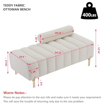 Elegant Aoowow Bedroom Ottoman Bench with Golden Legs