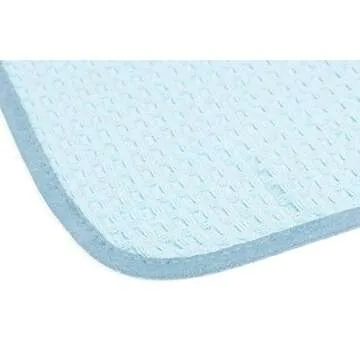 The Rag Company - Dry Me A River - Professional Korean 70/30 Blend Microfiber Waffle-Weave Drying & Detailing Towels, Soft Suede Edges, 390gsm, 16in x 16in, Light Blue (5-Pack)
