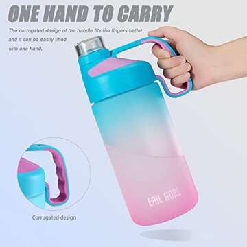 EAILGORL Motivational Water Bottle with Time Markers - BPA Free