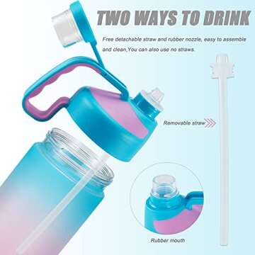 EAILGORL Motivational Water Bottle with Time Markers - BPA Free