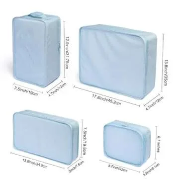 JJ POWER Travel Packing Cubes, Luggage Organizers with Shoe Bag (Blue)