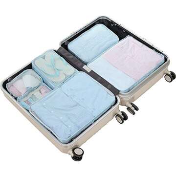 JJ POWER Travel Packing Cubes, Luggage Organizers with Shoe Bag (Blue)