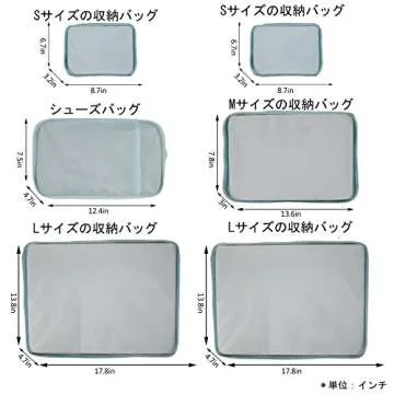 JJ POWER Travel Packing Cubes, Luggage Organizers with Shoe Bag (Blue)