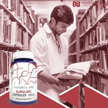 Nootropics Depot Alpha GPC Capsules | 150mg | 60 Count | Choline Supplement | Brain Health Supplement | Supports Healthy Brain Function | Enhance Cognition, Memory + Focus
