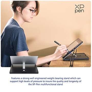 XPPen Drawing Tablet Stand AC18 Multifunctional Metal Drawing Pen Tablet Stand for Pen Display Drawing Graphic Monitor Prevented Skidding Stander Holder