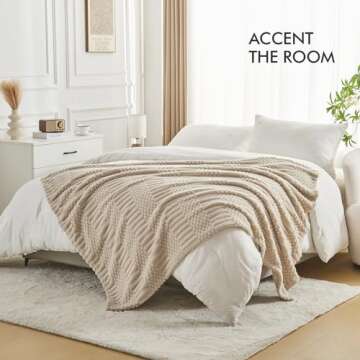 lifein Fall Throw Blanket for Couch-Soft Boho Bed Throw Blanket,Beige Fleece Cozy Blanket for Autumn,Cute Tan Fluffy Lightweight Blankets&Throws for Sofa,Chair,Home Decor,Woman,Man(50x60,Khaki)