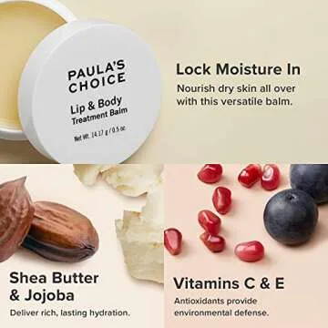 Paula's Choice LIP & BODY Emollient Treatment Balm, Beeswax & Shea Butter, Moisture for Eczema-Prone & Dry Skin, 0.5 Ounce