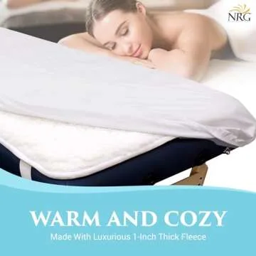 NRG Fleece Massage Table Pad Hypoallergenic Fleece Massage Pad Cushion for Massage Table - Soft 1-inch Thick Fleece Massage Pad for Bed - Perfect for Massage Tables, Lash Beds, & Esthetician Beds