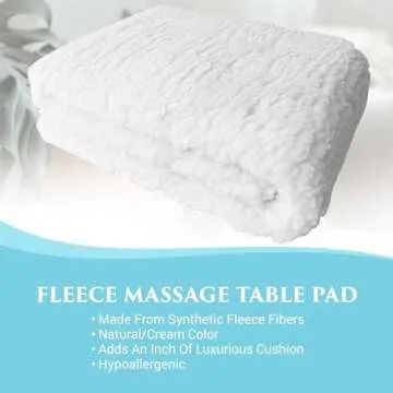 NRG Fleece Massage Table Pad Hypoallergenic Fleece Massage Pad Cushion for Massage Table - Soft 1-inch Thick Fleece Massage Pad for Bed - Perfect for Massage Tables, Lash Beds, & Esthetician Beds
