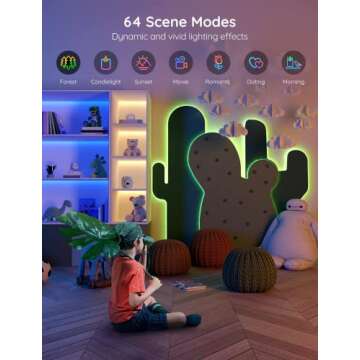 Govee 32.8ft Color Changing LED Strip Lights, Bluetooth LED Lights with App Control, Remote, Control Box, 64 Scenes and Music Sync Lights for Bedroom, Room, Kitchen, Party, 2 Rolls of 16.4ft